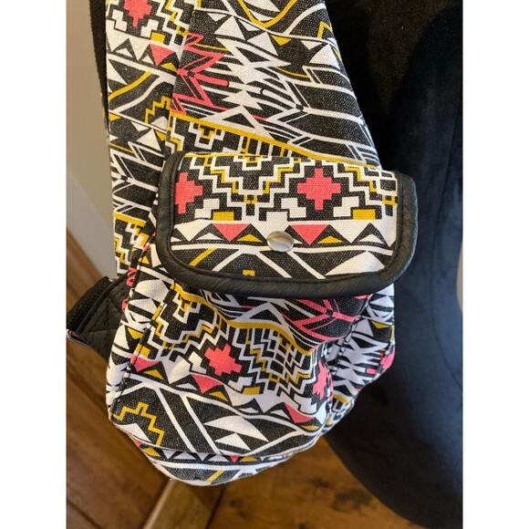 Aztec Backpack Tribal Print Canvas Cotton Multiple Pockets Adjustable Straps - Picture 3 of 9